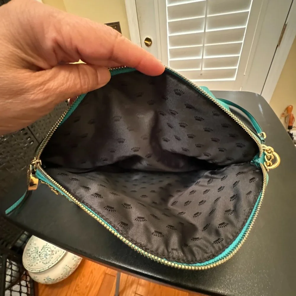 Juicy Couture faux leather teal crossbody bag